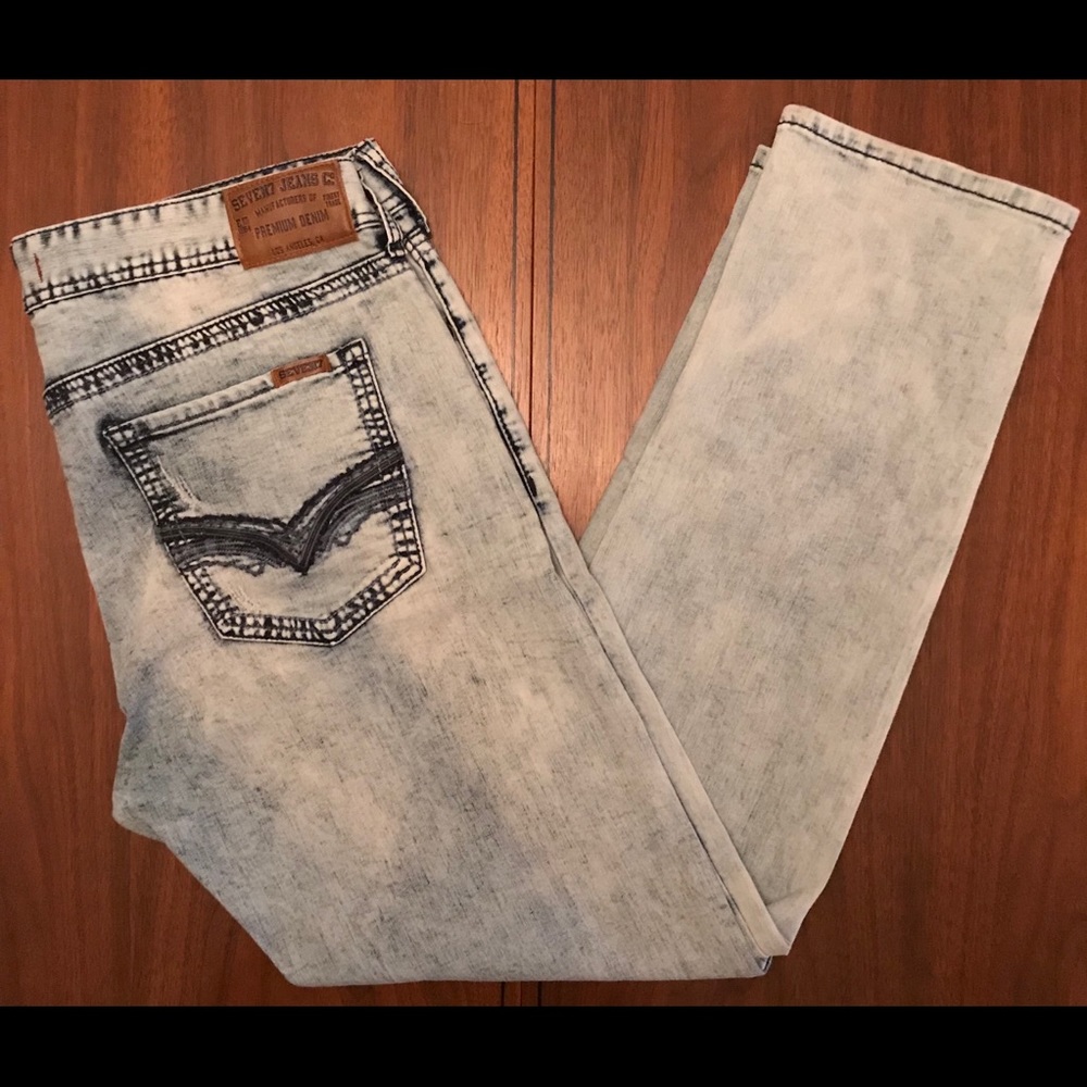 Seven7 Slim Fit mens Lt Wash Jeans 36x32 38x32